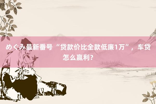 めぐみ最新番号 “贷款价比全款低廉1万”，车贷怎么赢利？