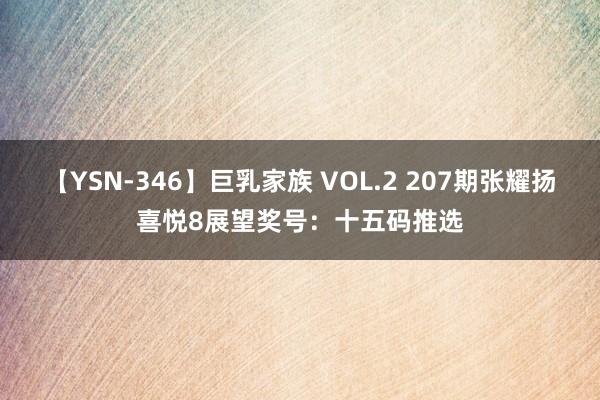 【YSN-346】巨乳家族 VOL.2 207期张耀扬喜悦8展望奖号：十五码推选