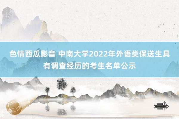 色情西瓜影音 中南大学2022年外语类保送生具有调查经历的考生名单公示